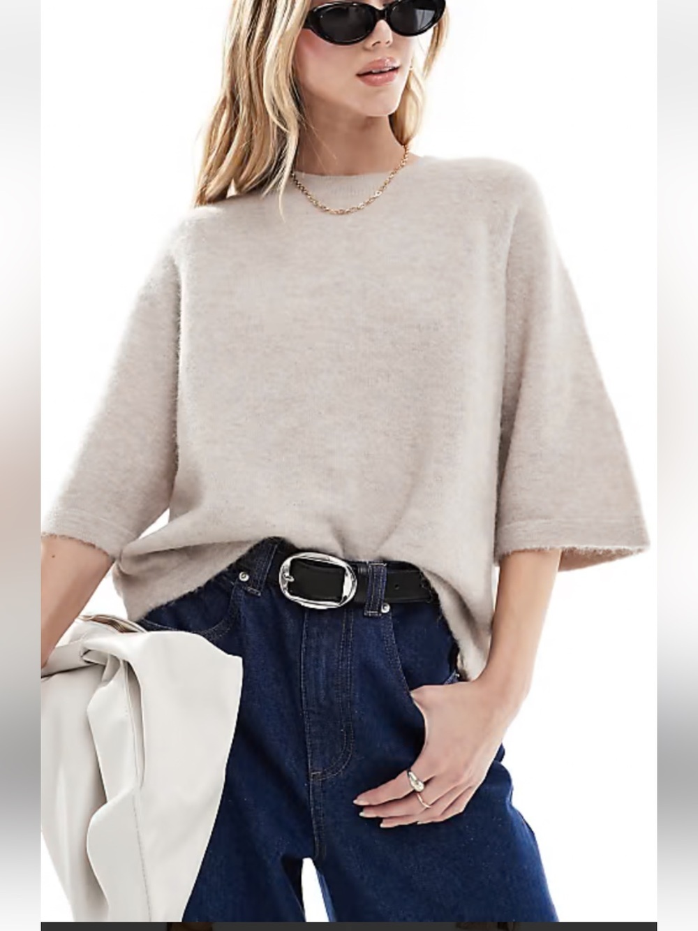 & Other Stories Cream Fuzzy Alpaca Sweater
